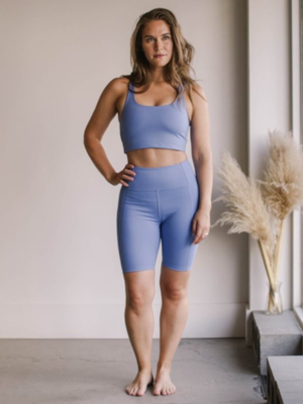 GIRLFRIEND COLLECTIVE High Rise Bike Shorts Run Activewear Prism Blue Purple XL